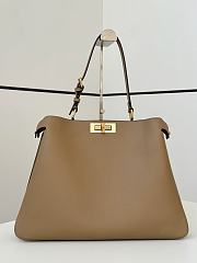 Fendi Peekaboo Soft Large Camel Leather Bag - 40.5x28x13cm - 3