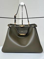 Fendi Peekaboo Soft Large Khaki Leather Bag - 40.5x28x13cm - 1