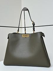 Fendi Peekaboo Soft Large Khaki Leather Bag - 40.5x28x13cm - 3