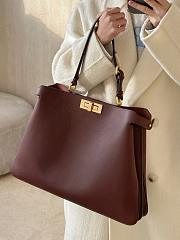 Fendi Peekaboo Soft Large Brown Leather Bag - 40.5x28x13cm - 3