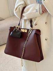 Fendi Peekaboo Soft Large Brown Leather Bag - 40.5x28x13cm - 2