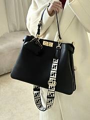 Fendi Peekaboo Soft Large Black Leather Bag - 40.5x28x13cm - 2