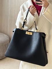 Fendi Peekaboo Soft Large Black Leather Bag - 40.5x28x13cm - 3