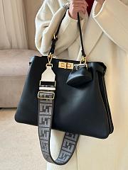 Fendi Peekaboo Soft Large Black Leather Bag - 40.5x28x13cm - 4