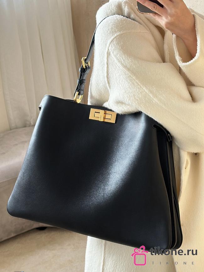 Fendi Peekaboo Soft Large Black Leather Bag - 40.5x28x13cm - 1