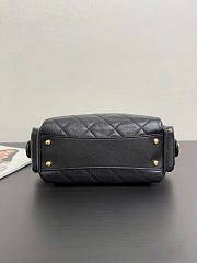 Chanel Small Bowling Bag Grained Shiny Calfskin & Gold Tone Metal Black - 24x15.5x11.5cm - 5