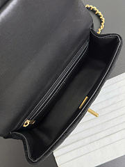 Chanel Mini Flap Bag with Top Handle Velvet Silk & Gold Tone Metal Black - 20x13x6cm - 6