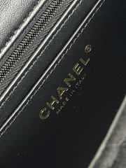 Chanel Mini Flap Bag with Top Handle Velvet Silk & Gold Tone Metal Black - 20x13x6cm - 5