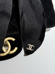 Chanel Mini Flap Bag with Top Handle Velvet Silk & Gold Tone Metal Black - 20x13x6cm - 2