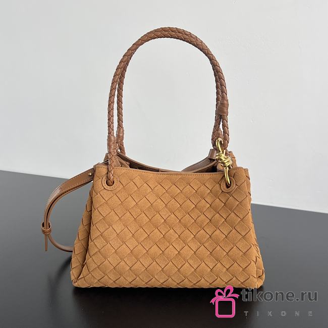 Bottega Veneta Medium Parachute Suede Amber - 29.5x18.5x17.5cm - 1