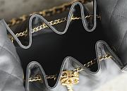 Chanel 25 Handbag Small Grained Calfskin Gold Tone Metal Dark Gray - 30x26x14cm - 2