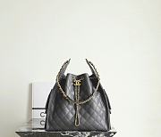 Chanel 25 Medium Handbag Grained Calfskin Gold Tone Metal Dark Gray - 40x30x15cm - 4