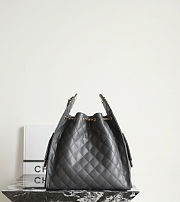 Chanel 25 Medium Handbag Grained Calfskin Gold Tone Metal Dark Gray - 40x30x15cm - 2