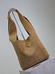YSL Lock Suede Hobo Bag Brown - 27x27x8cm - 2