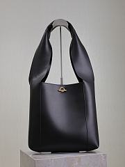 YSL Lock Leather Hobo Bag Black - 27x27x8cm - 6