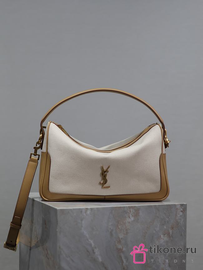 YSL Camera Supple Bag Crafted Canvas with Leather Trim - 28x15x9cm - 1