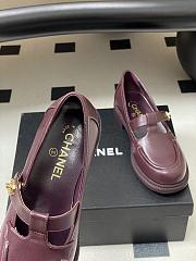Chanel Moccasins Calfskin Burgundy 3cm - 2