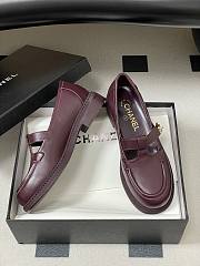 Chanel Moccasins Calfskin Burgundy 3cm - 3