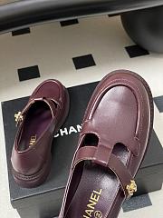 Chanel Moccasins Calfskin Burgundy 3cm - 5