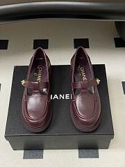 Chanel Moccasins Calfskin Burgundy 3cm - 4