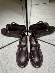 Chanel Moccasins Calfskin Burgundy 3cm - 1