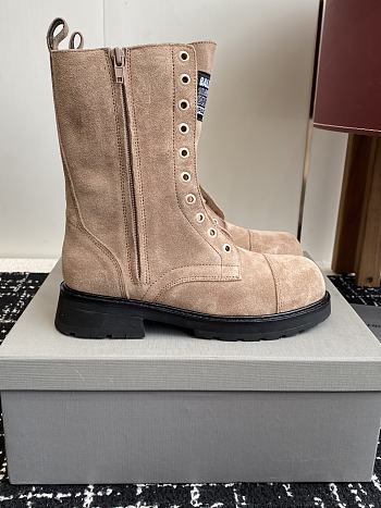 Balenciaga Truck Lace-up Boot Suede in Beige 