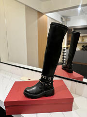 Valentino Thigh Boots Garavani Rockstud Black   - 6