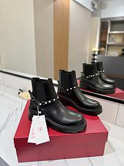 Valentino Short Boots Garavani Rockstud Black - 6