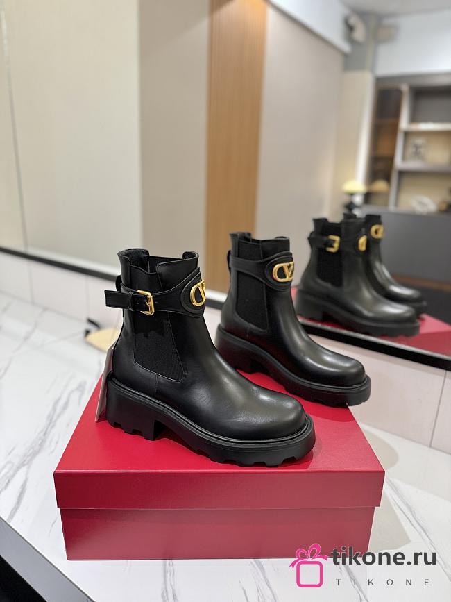 Valentino Vlogo Signature Calfskin Beatle 55mm in Black - 1