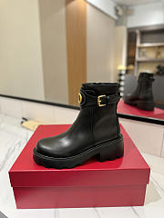 Valentino Vlogo Signature Ankle Boot In Calfskin 55mm in Black - 4
