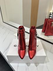 Givenchy Shark Lock Ankle Boots In Snake Effect Leather Red - 6
