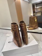 Givenchy Shark Lock Ankle Boots In Snake Effect Leather Metallic Bronze - 5