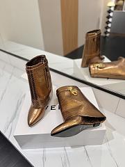 Givenchy Shark Lock Ankle Boots In Snake Effect Leather Metallic Bronze - 6