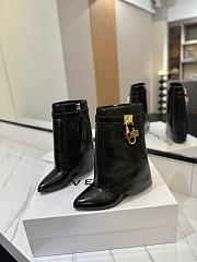 Givenchy Shark Lock Ankle Boots In Snake Effect Leather Black - 4
