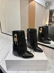 Givenchy Shark Lock Ankle Boots In Snake Effect Leather Black - 6