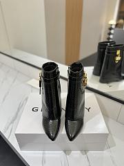 Givenchy Shark Lock Ankle Boots In Snake Effect Leather Black - 5