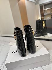 Givenchy Shark Lock Ankle Boots In Snake Effect Leather Black - 3