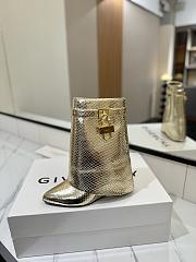 Givenchy Shark Lock Ankle Boots In Snake Effect Leather Gold - 6