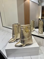 Givenchy Shark Lock Ankle Boots In Snake Effect Leather Gold - 4