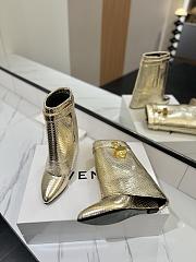 Givenchy Shark Lock Ankle Boots In Snake Effect Leather Gold - 2