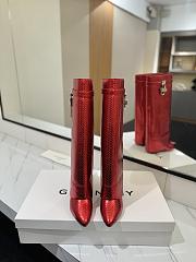 Givenchy Shark Lock Boots In Snake Effect Leather Red - 6