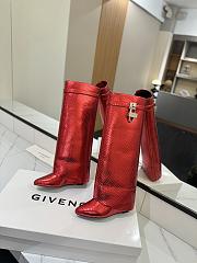 Givenchy Shark Lock Boots In Snake Effect Leather Red - 2