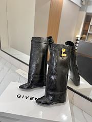Givenchy Shark Lock Boots In Snake Effect Leather Black - 6