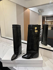 Givenchy Shark Lock Boots In Snake Effect Leather Black - 5