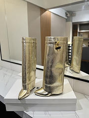 Givenchy Shark Lock Boots In Snake Effect Leather Gold - 4
