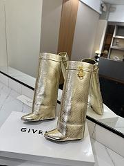 Givenchy Shark Lock Boots In Snake Effect Leather Gold - 3