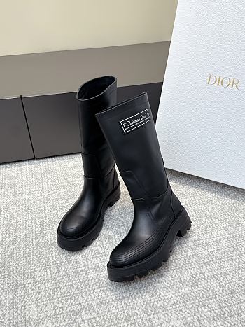 Dior D-Scots Boot Black Rubber Effect Calfskin