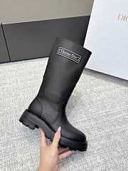 Dior D-Scots Boot Black Rubber Effect Calfskin - 4