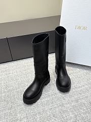 Dior D-Major Boot Black Calfskin and Khaki and Black Technical Fabric - 3