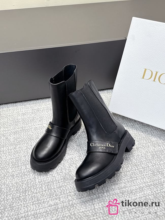 Dior D-Quest Ankle Boot Black Calfskin 4.5cm - 1